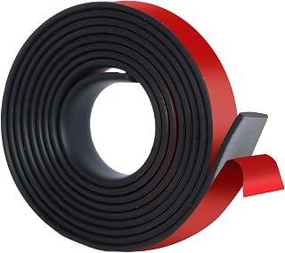 Rubber Strips Self Adhesive Neoprene Rubber Mat Rubber Plate 25mm(W) x 1.5mm(D) x 3m(L) Solid Rubber Rubber Profile for DIY Seals Protection Floor Cover Insulation