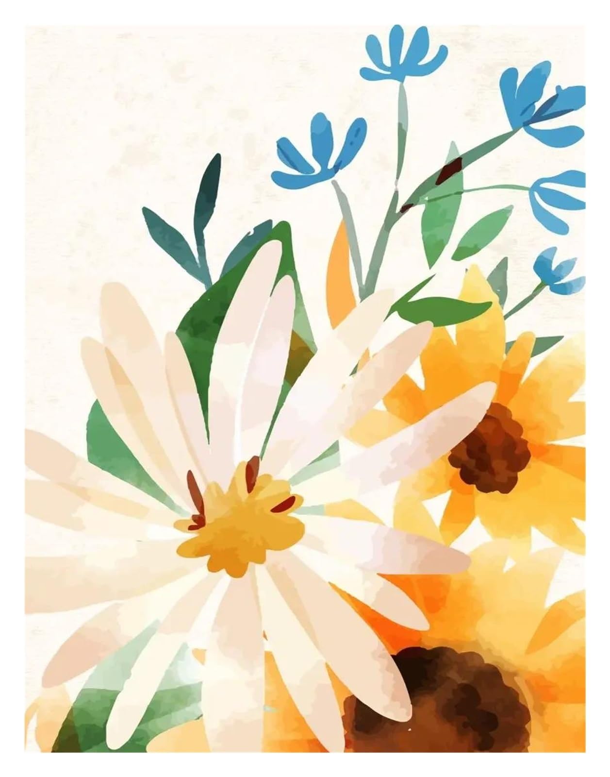 Peinture tournesol aquarelle XENITE sur toile haut de gamme
