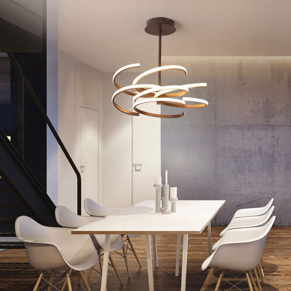 Trwała lampa sufitowa LED Brązowy Biały Żółty Ciepłe światło Aluminiowy żyrandol akrylowy Villa Hotel Sypialnia (Kolor: Ciepłe światło), Kolor: Ciepłe światło (Kolor: Ciepłe światło)