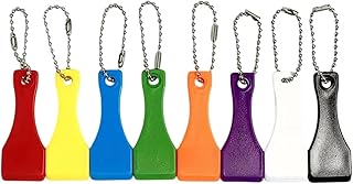 60pcs Multi-Functional Lottery Scratch-Off Tool Keychain Key Ring Sticker Remover Ideal(Green)