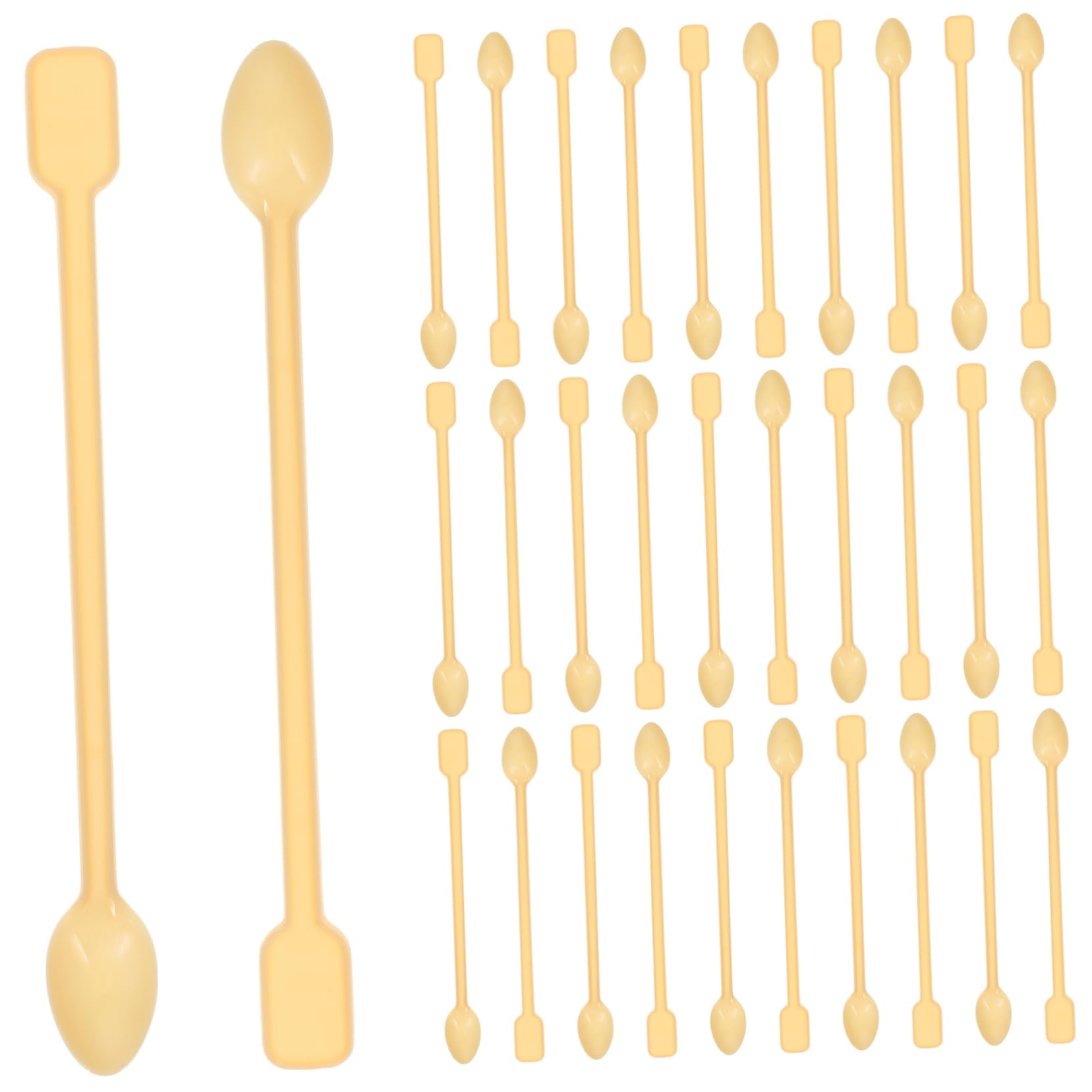 STOBAZA Diy Stirring Spoon Set 100pcs Resin Mixing Spoons Long Handle Plastic Mixers for Coffee Condiments