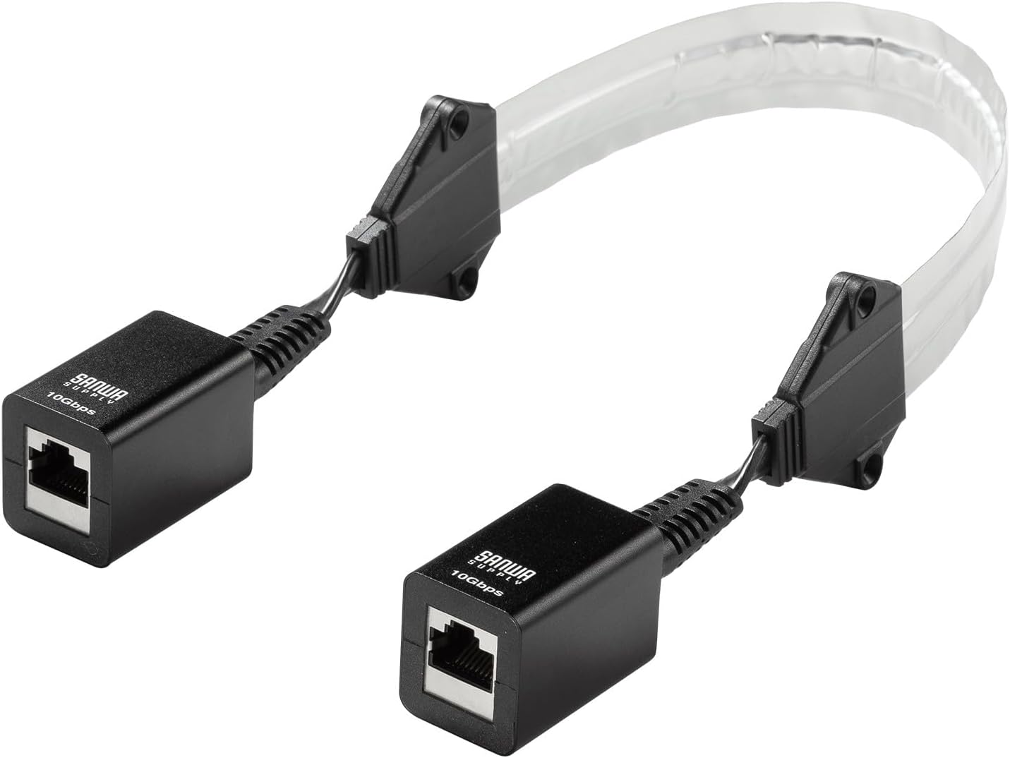 Sanwa Supply CAT6A Extension LAN Cable for Gaps (PoE Compatible) KB-FL6ASTP-EX