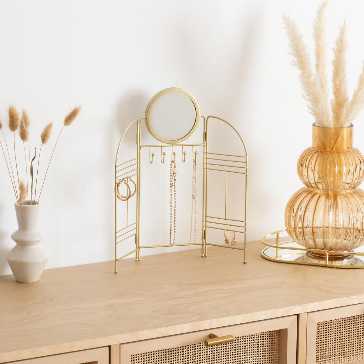 Portagioeli Decorativo Atmosphera Feel Oro - 31,5x33 Cm Per Gioielli E Accessori - 2