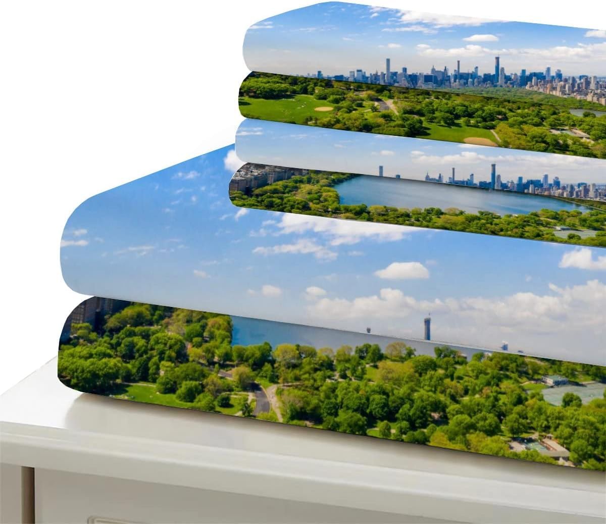 Funda Nordica Cama 180 Nueva York Funda Edredon 260x240 Paisaje Urbano Moderno 3D Fundas de Edredón Microfibra Suave Ropa de Cama de 3 Piezas con Cremallera y 2 Fundas de Almohada K-1288