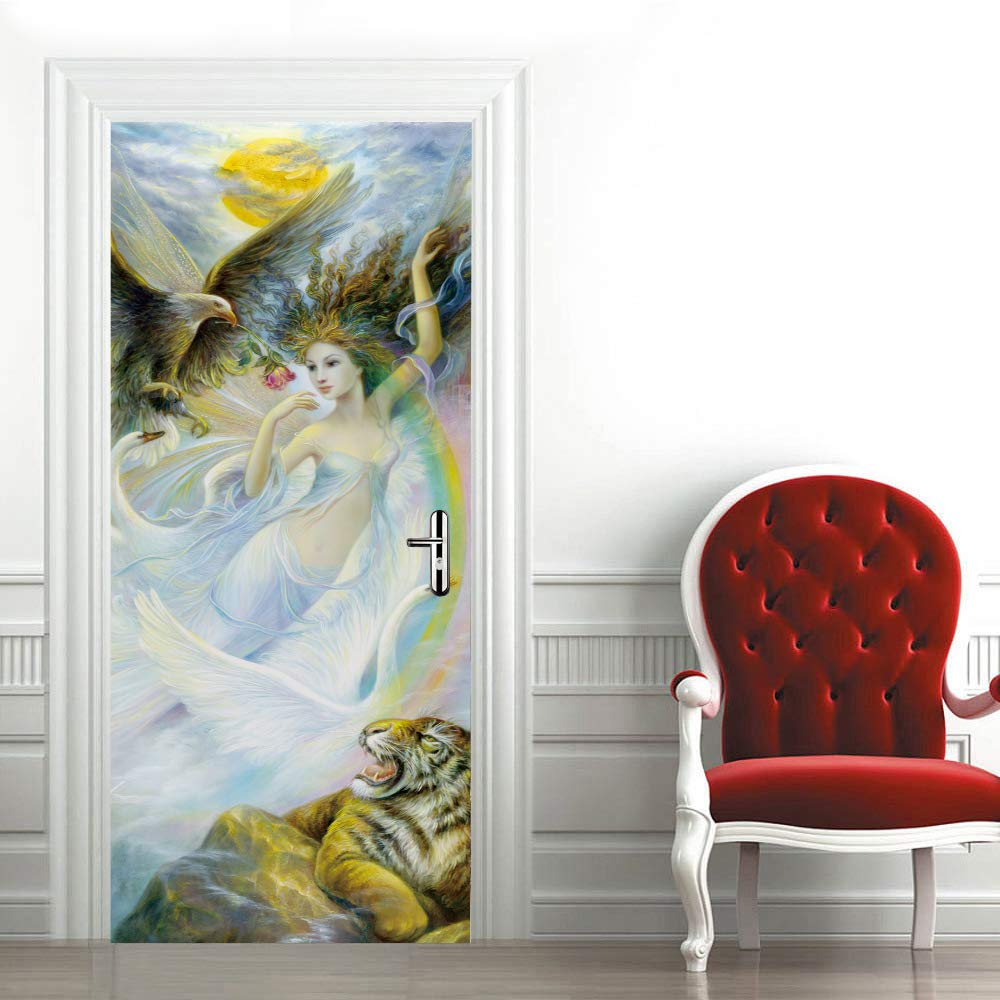 Sticker porte trompe l'oeil 3D pour sublimer la décoration du salon et de la chambre