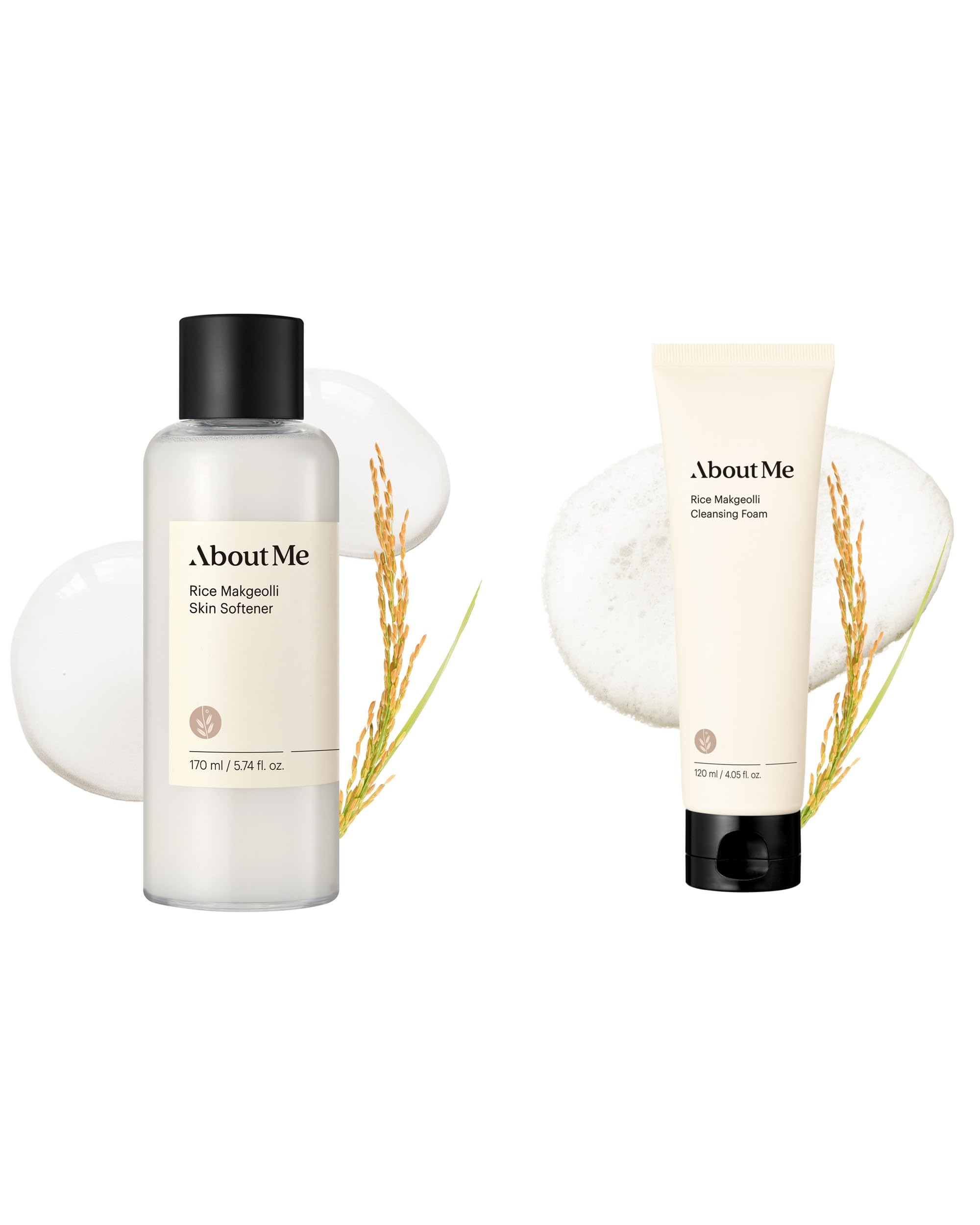 ABOUT ME Rice Makgeolli Skin Softener + About Me Rice Makgeolli Cleansing Foam Bundle