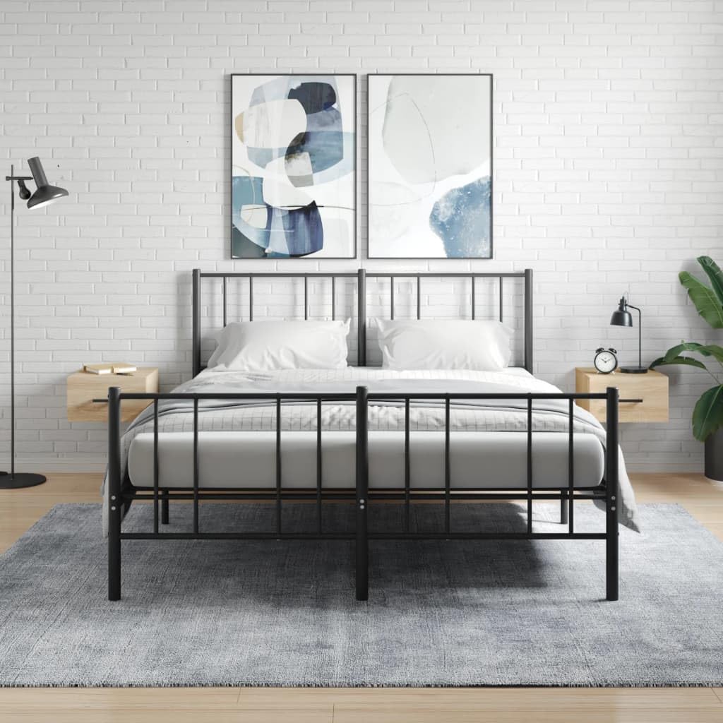 Table de chevet murale lot de 2 chêne Sonoma pour ranger sans encombrer