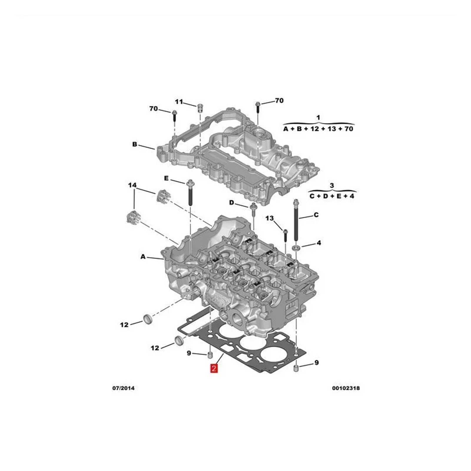 Tapa Válvula Culata Junta Cilindro Motor EB2 Para Peugeot 2008 308S 4008 Para Citroen C3XR C4L 1,2 T 9802842380
