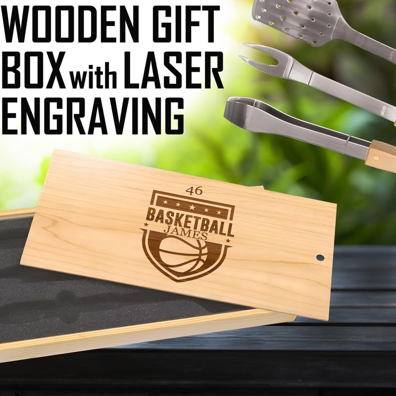 Set de Parrilla con Caja de Madera y Grabado Personalizado miniatura 4