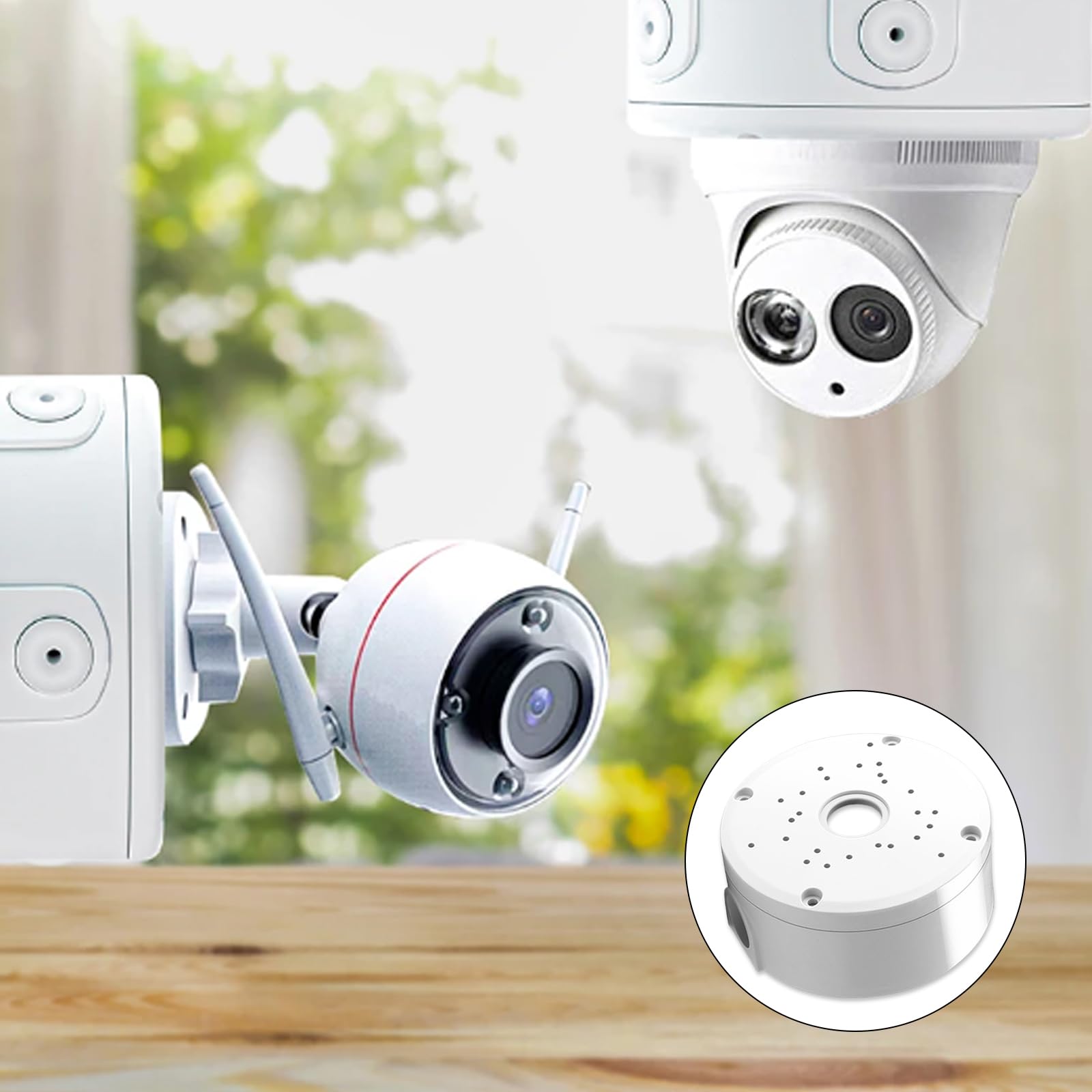 Confezione da 6 scatole di giunzione impermeabili in metallo e alluminio per telecamera di sorveglianza