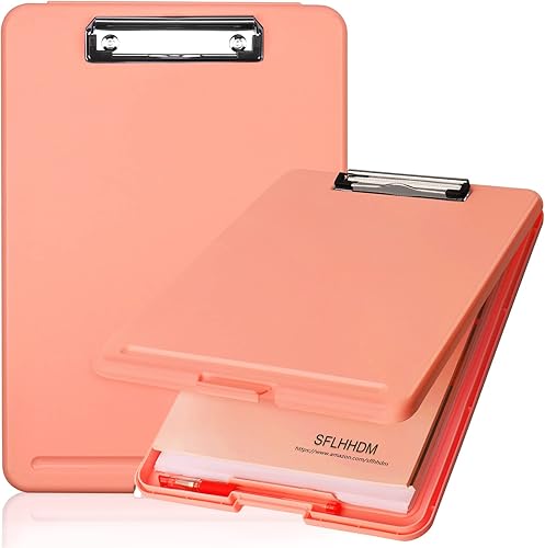 Portapapeles A4, portapapeles con almacenamiento, portapapeles de plástico folio con clip de perfil bajo, estuche para portapapeles de enfermería