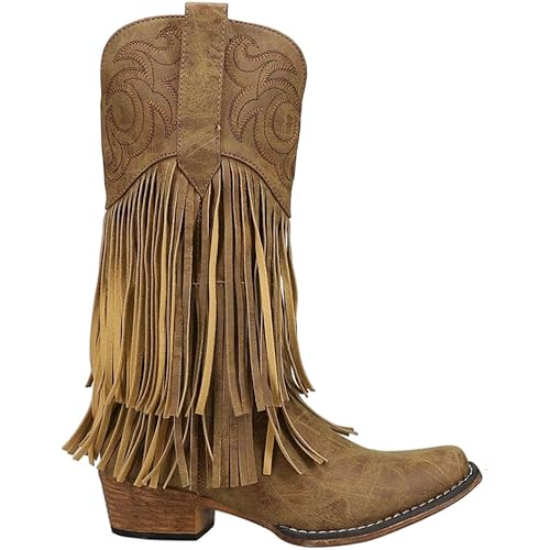 ROPER Womens Rickrack Snip Toe Casual Boots Mid Calf Low Heel 1-2" - Black