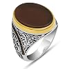 Agate Aqeeq Men Ring, Men Silver Ring 925, Yemeni Aqeeq Ring Men, Turkish Ring Man, Ring With Stone, Gemstone Ring For Men