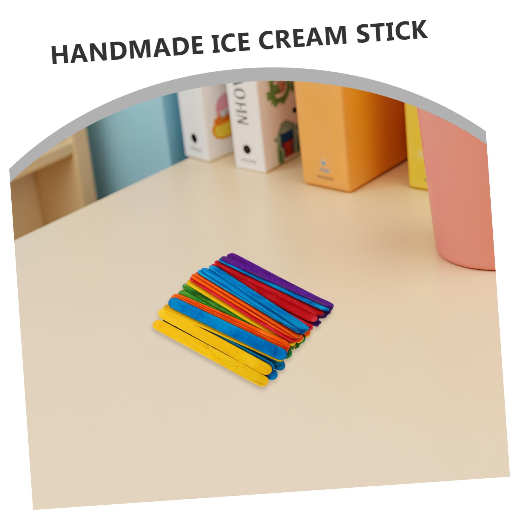 500 Pièces Bâtons de Glace Colorés Bois Bâtonnets Réutilisables pour Bricolage Garçon Fille pour Créations DIY Artistiques et Pâtisserie