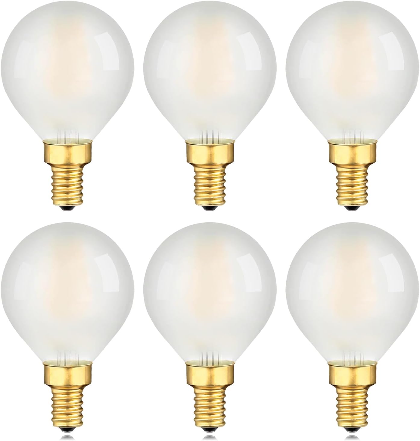 E26 LED Bulb 25W Equivalent Frosted E26 LED Light Bulb Dimmable Small Edison Bulbs Soft White 3000K 200LM 2W A50 LED Globe Bulb Chandelier Vanity Ceiling Fan Light Bulbs, 6 Pack