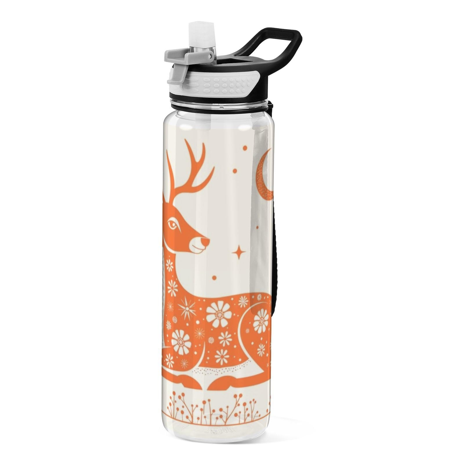 Bouteille en Tritan sans BPA motif cerf orange 887 ml haute qualité