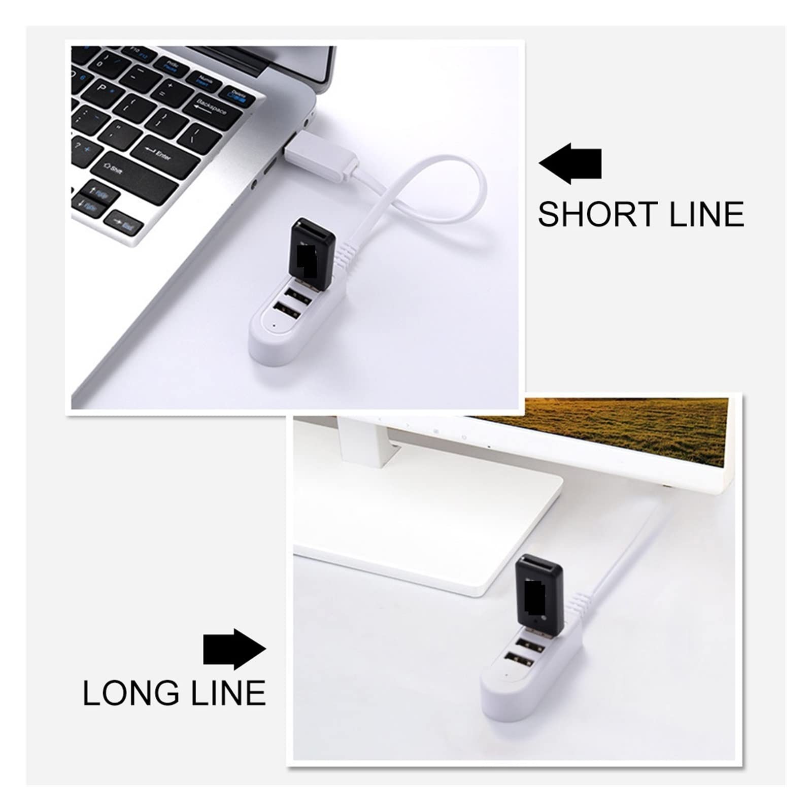 Stacja ładowania Multi, Nowy 3-portowy rozdzielacz usb jeden na trzy przedłużacz konwertera ładowarki 3A rozszerzenie linii multi-port Hub kable do transmisji danych mini-usb dla wielu urządzeń(30cm)