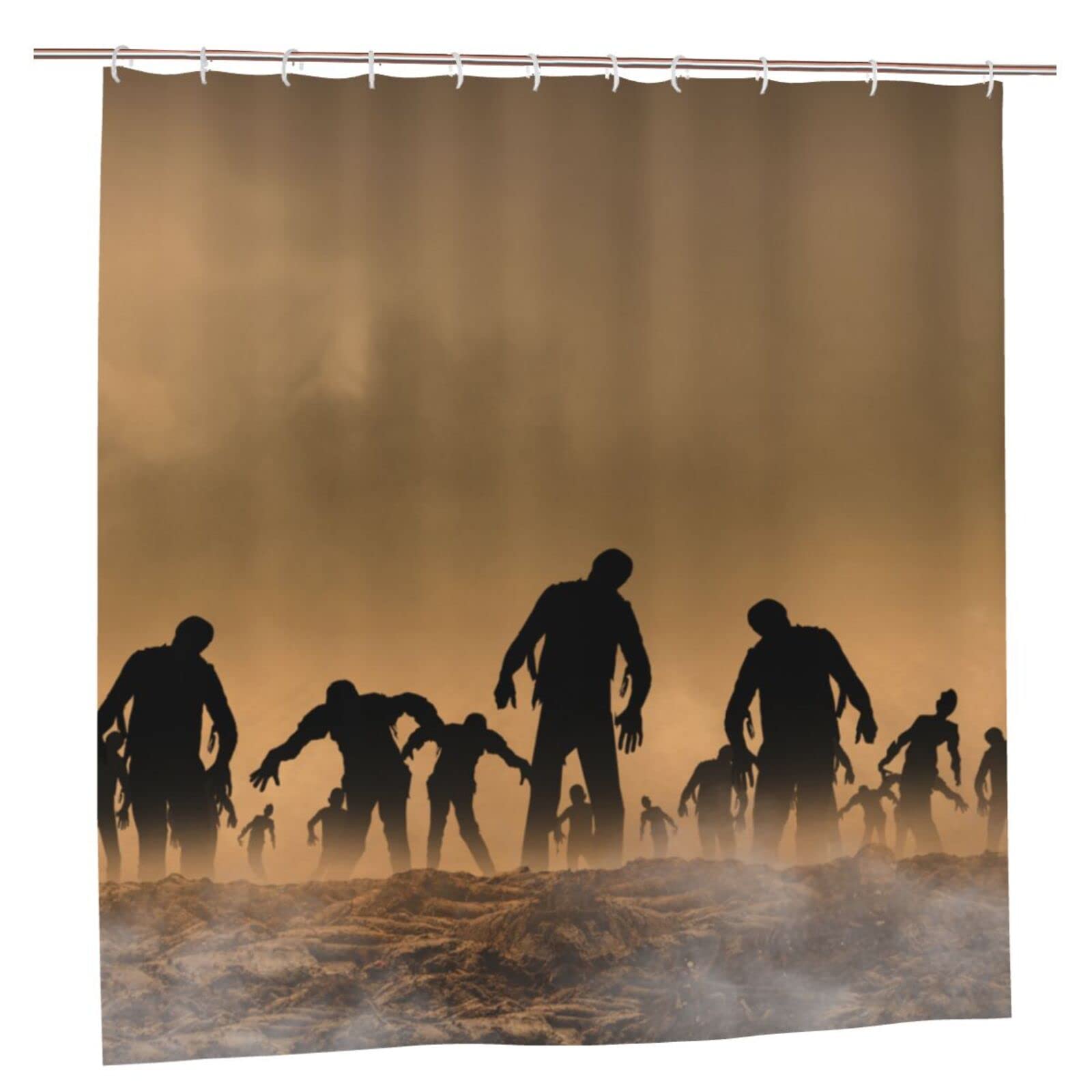 Rideau de douche lavable anti-éclaboussures Psvod motif Zombie 183cm