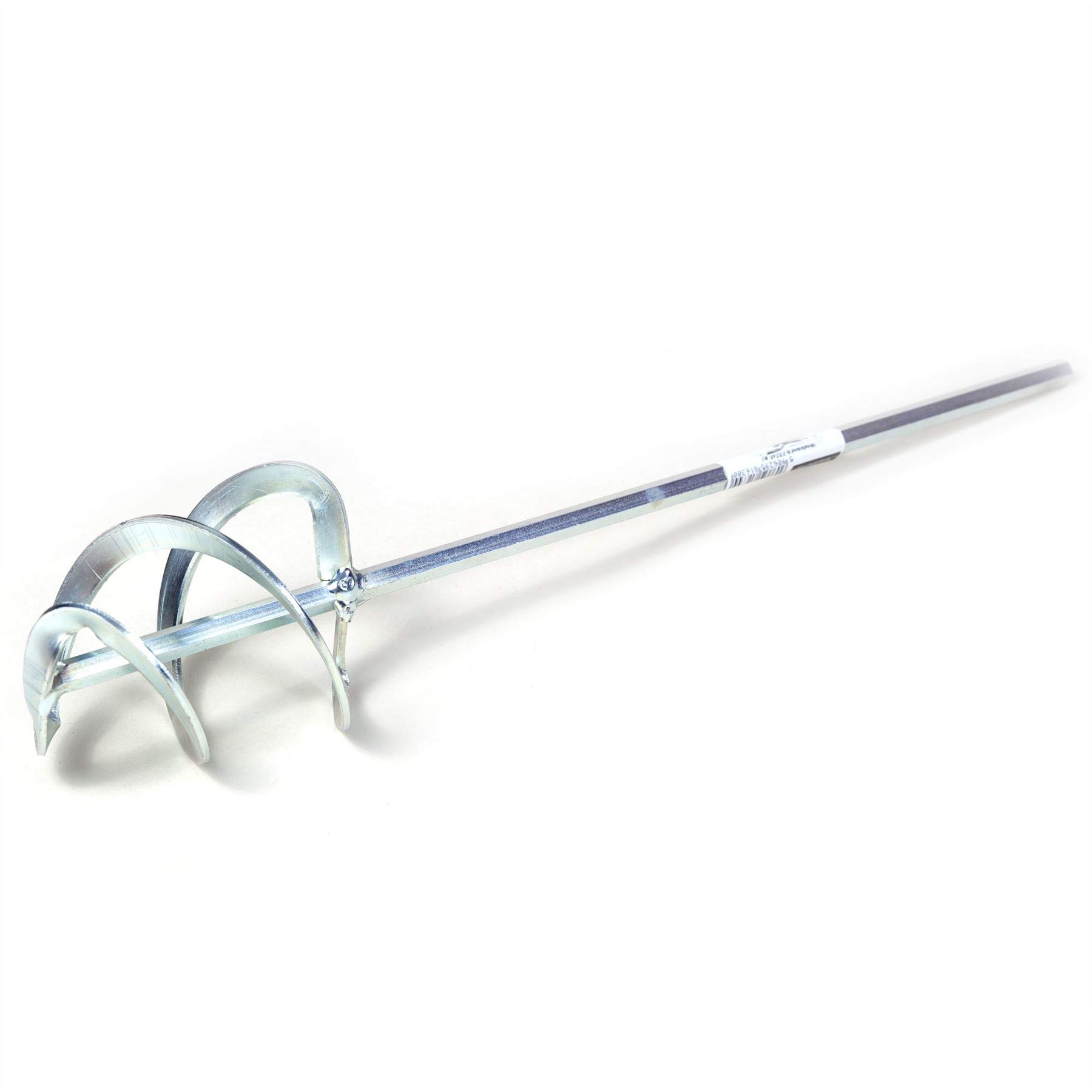 Toolty Silver Helix Mixing Paddle 100 X 500 X 8Mm - Hex - Galvanized Mixer, Whisk, Stirrer -2-Blade - For Plaster, Gypsum, Adheives, Concrete, Cement, Glue, Paint, Diy - Tlty-1640