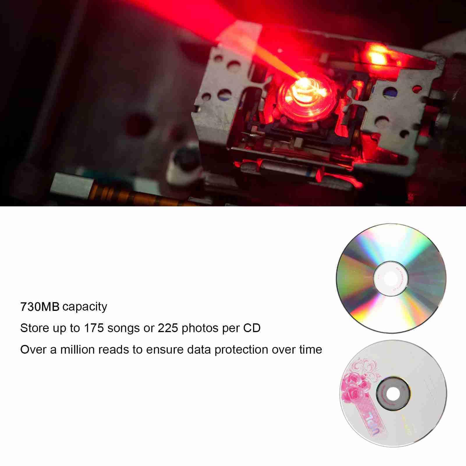 CD R Discos en Blanco, 52x 730mb PC Clear Recordable Music Disc Cds para Quemar música almacenando Datos Digitales Datos (50 por ciento)
