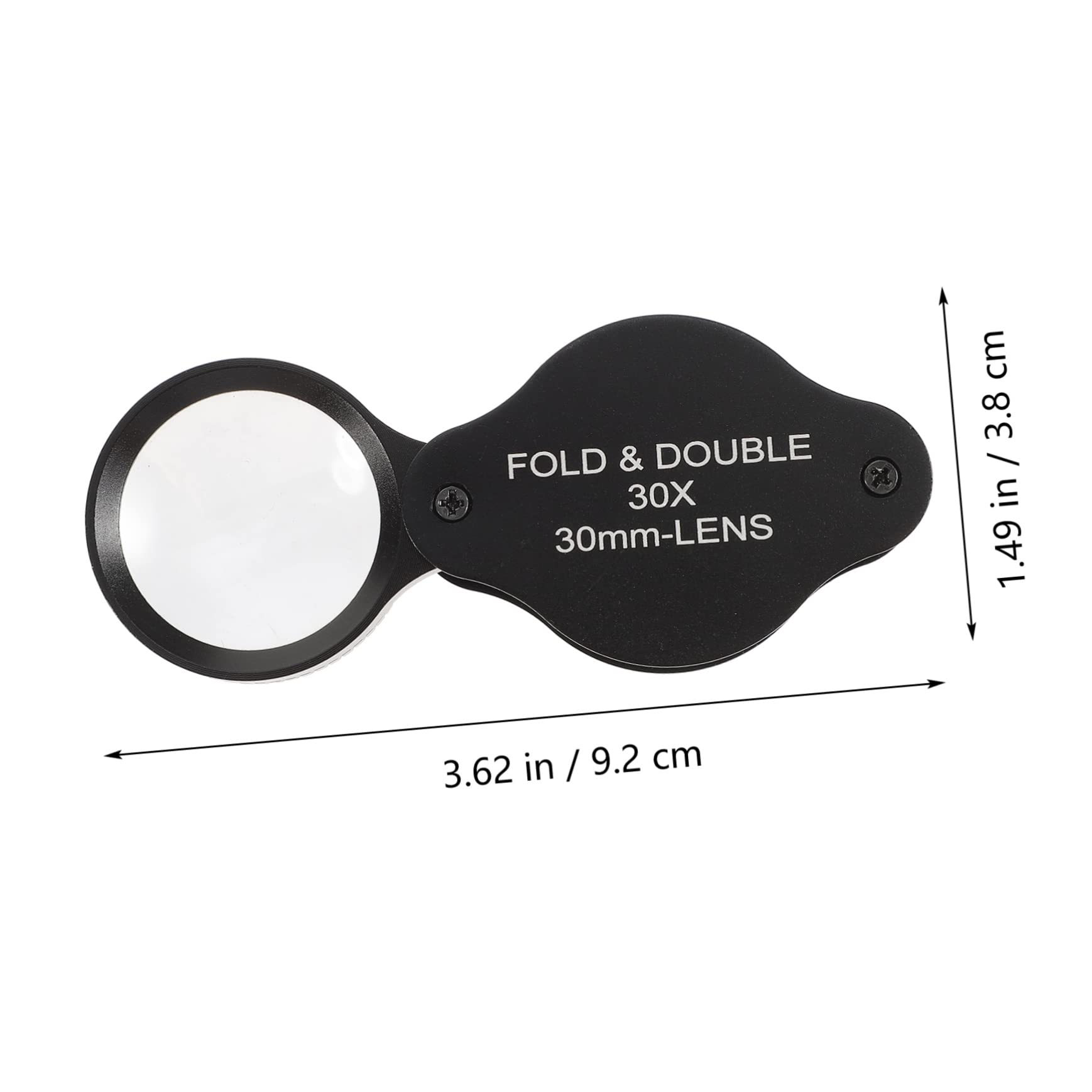 FRCOLOR 4 Stück Faltbare Lupe vergrößerter Spiegel Leselupe für Buch Faltlupe Schmucklupen Seitenlupe lupenglas vergrößerungsglas Magnifier tragbare Lupe Handlupe Aluminiumlegierung Black