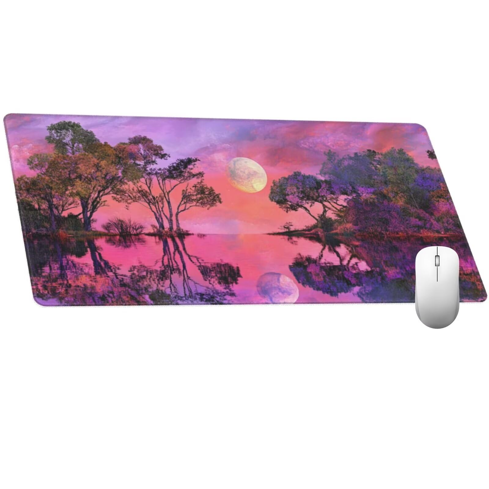 Alfombrilla Ratón Misterio Alfombrilla Ratón XXL 1600 x 800 mm, Paisaje Mouse Pad Gaming con Bordes Cosidos, Impermeable Mousepad XXL Base de Goma Antideslizante Duradera, Mouse Pad para Oficina Q844