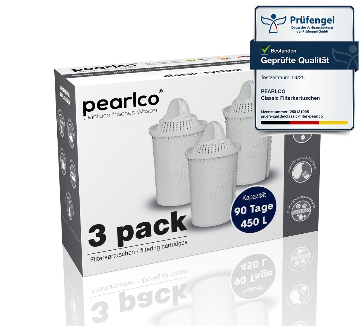 PearlCo Protect+ classic - Para agua dura- Pack 3 filtro de aguas con 1 cartuccia filtrante Universal classic - adatto per Brita Classic — view 8