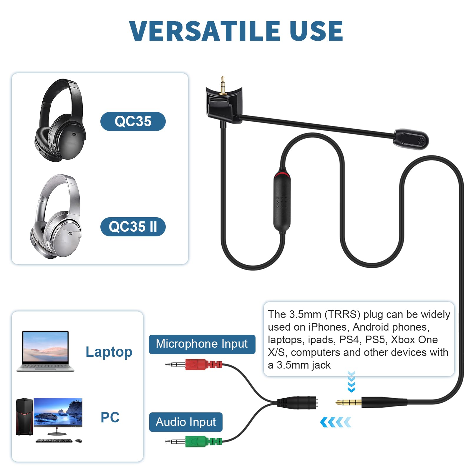 Amazon.com: Zosvoses QC35 II Microphone Compatible with Bose