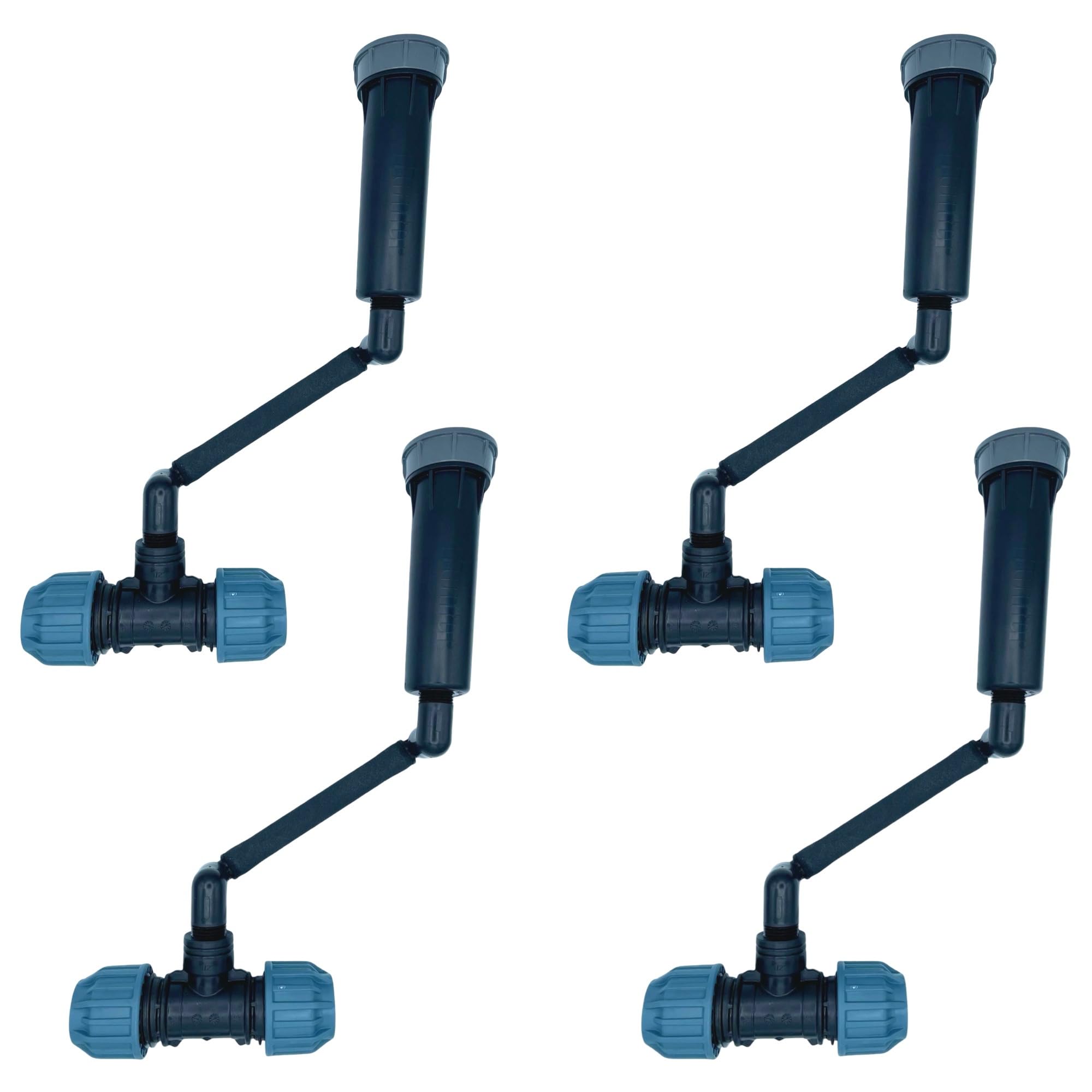 Hunter PROS-04 Montageeinheit druckreguliert 2,7 bar – Versenkregner Anschluss mit Hunter Swing Joint 15/30 cm & T-Stück IG – für MP Rotator, Sprühdüsen & Bubbler zur Gartenbewässerung (4X 15cm)