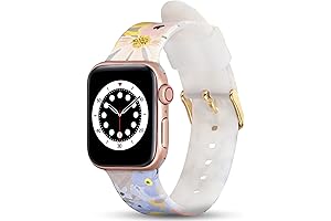 Marguerite Metallic Gold Finish Apple Watch Band With Flexible Strap