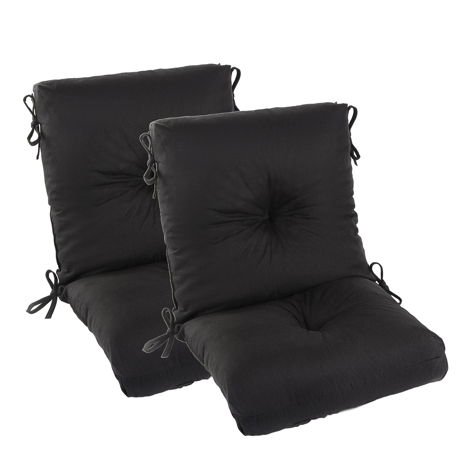 Photo 1 of LYLNBYWK Patio Dining Chair Cushion Set of 2, Thick Tufted Rocking Chair Cushion for Outdoor, Breathable and Fade Resistant, 40 x 20 x 5 inch, Black