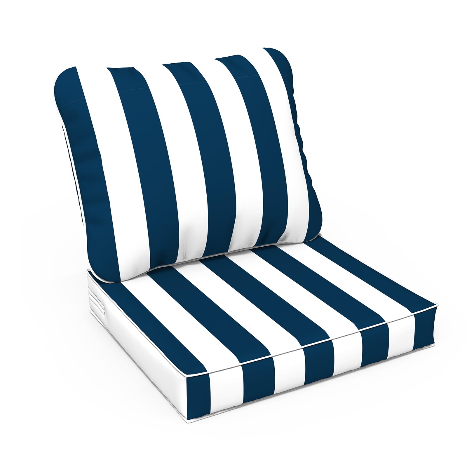 lvtxiii outdoor/indoor deep seat cushion patio seat and back cushion set all-weather replacement chair cushion for garden furniture decoration, 24"x24"x4", cabana navy