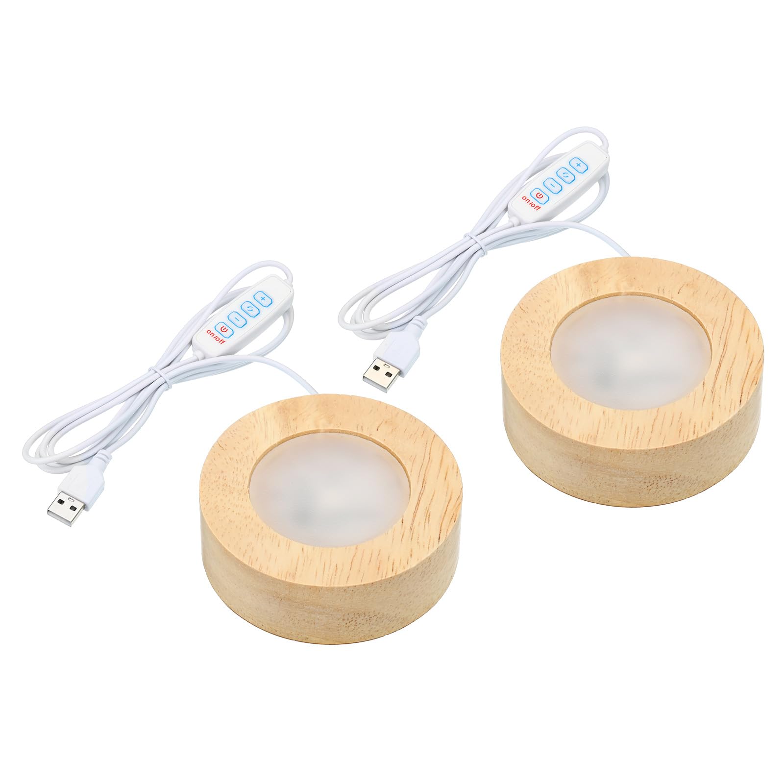 PATIKIL 2.4 Inch Wooden LED Light Base
