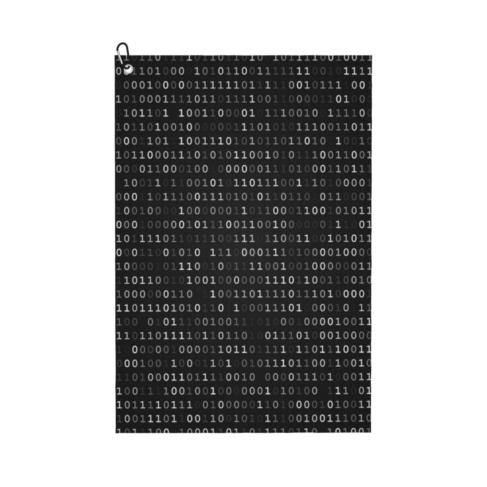 Hnnkloy Programmer Code Black Black, 16x24 in Portable Waffle Golf Towels with Carabiner Clip for Golf Bag