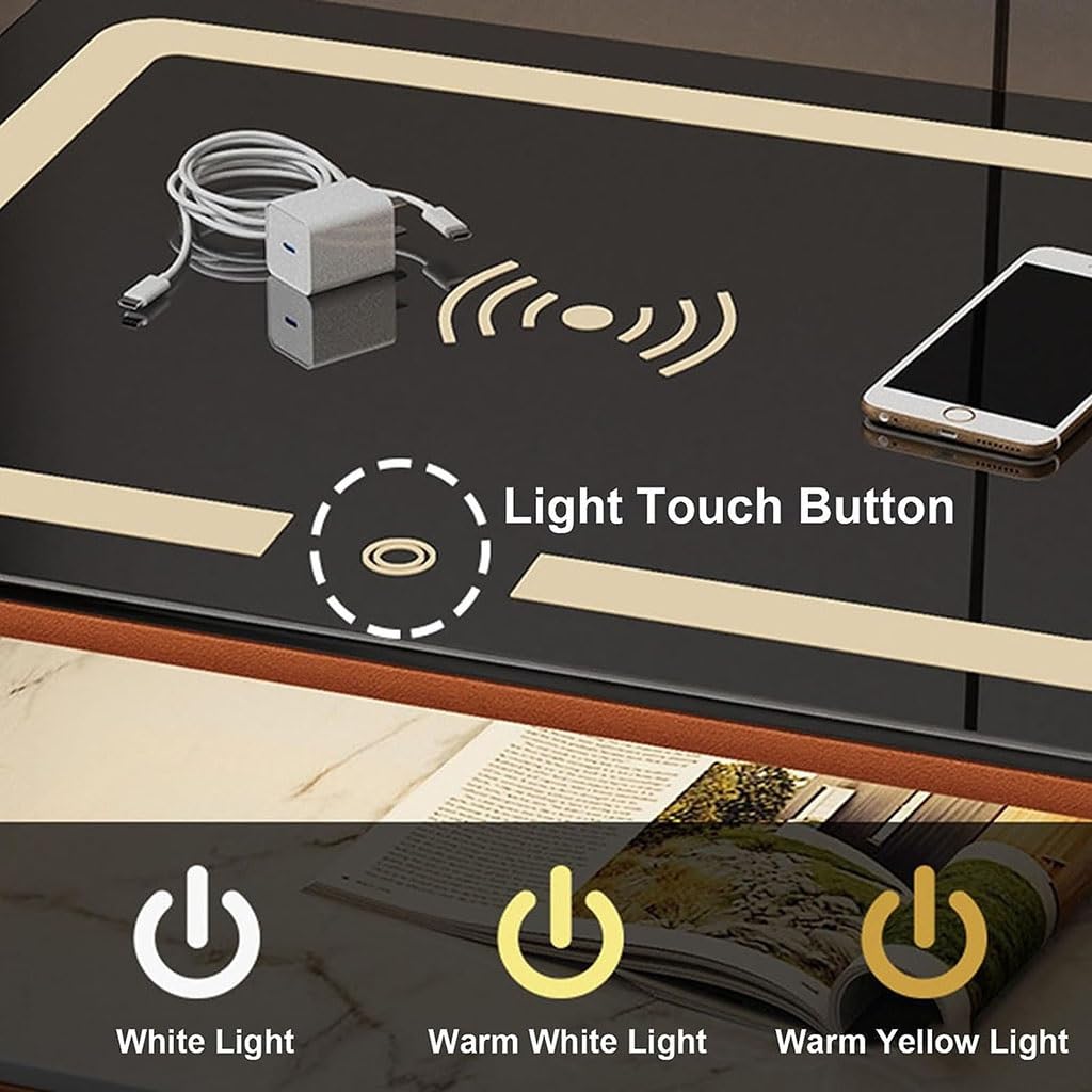 Amazon.co.jp: 充電ステーションとLEDライト付きのベッドサイド