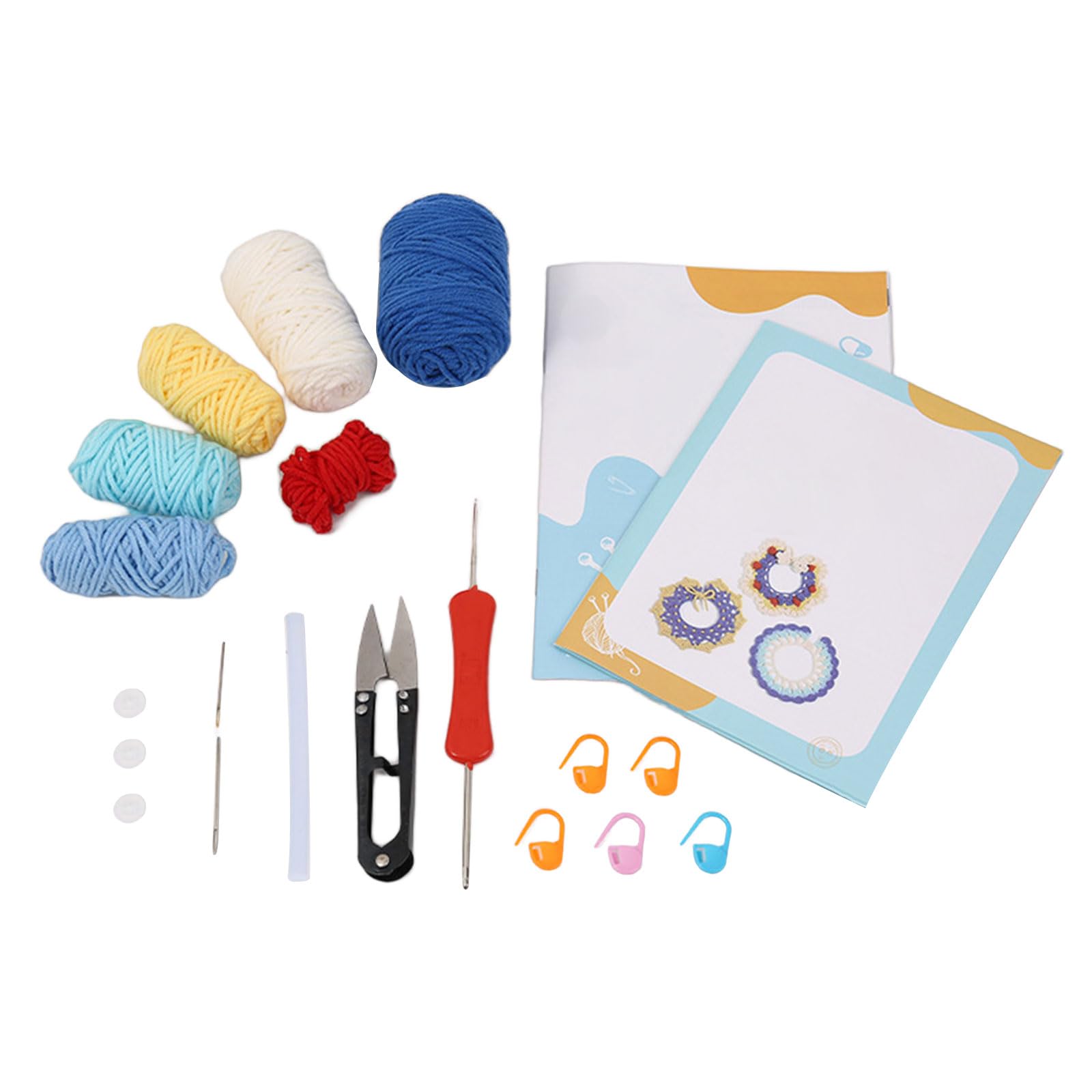 Tsophreniq Beginner Crochet Set Crochet Pet Bib Set for Beginner Adult Includes Step-by-Step Instruction Yarns Hook Pet Accessories