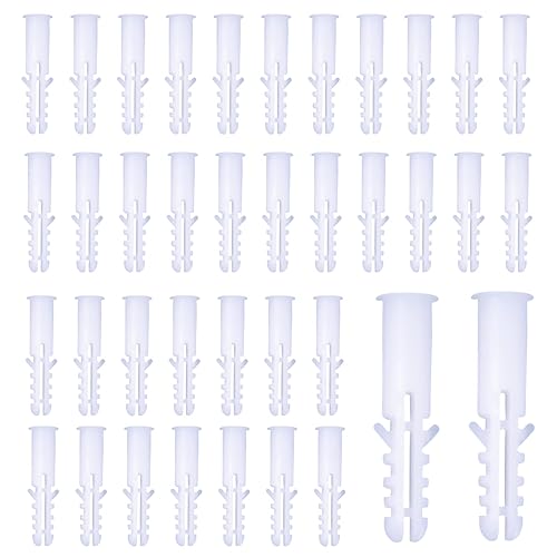 300 piezas S4 (0.157 in) Kit de anclaje de expansión con broca de 0.236 in  Anclajes acanalados de plástico para paneles de yeso para materiales