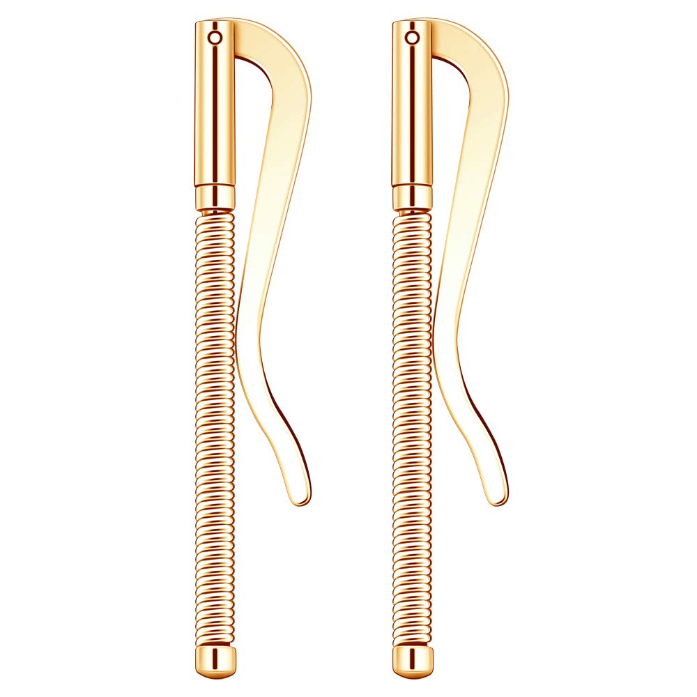 WUTA Spring Money Clip Bar Brass+Stainless Steel Bar Slim Leather Wallet Craft Supplie Open Coil Cash Holder Clamp,Gold(Pack of 2)