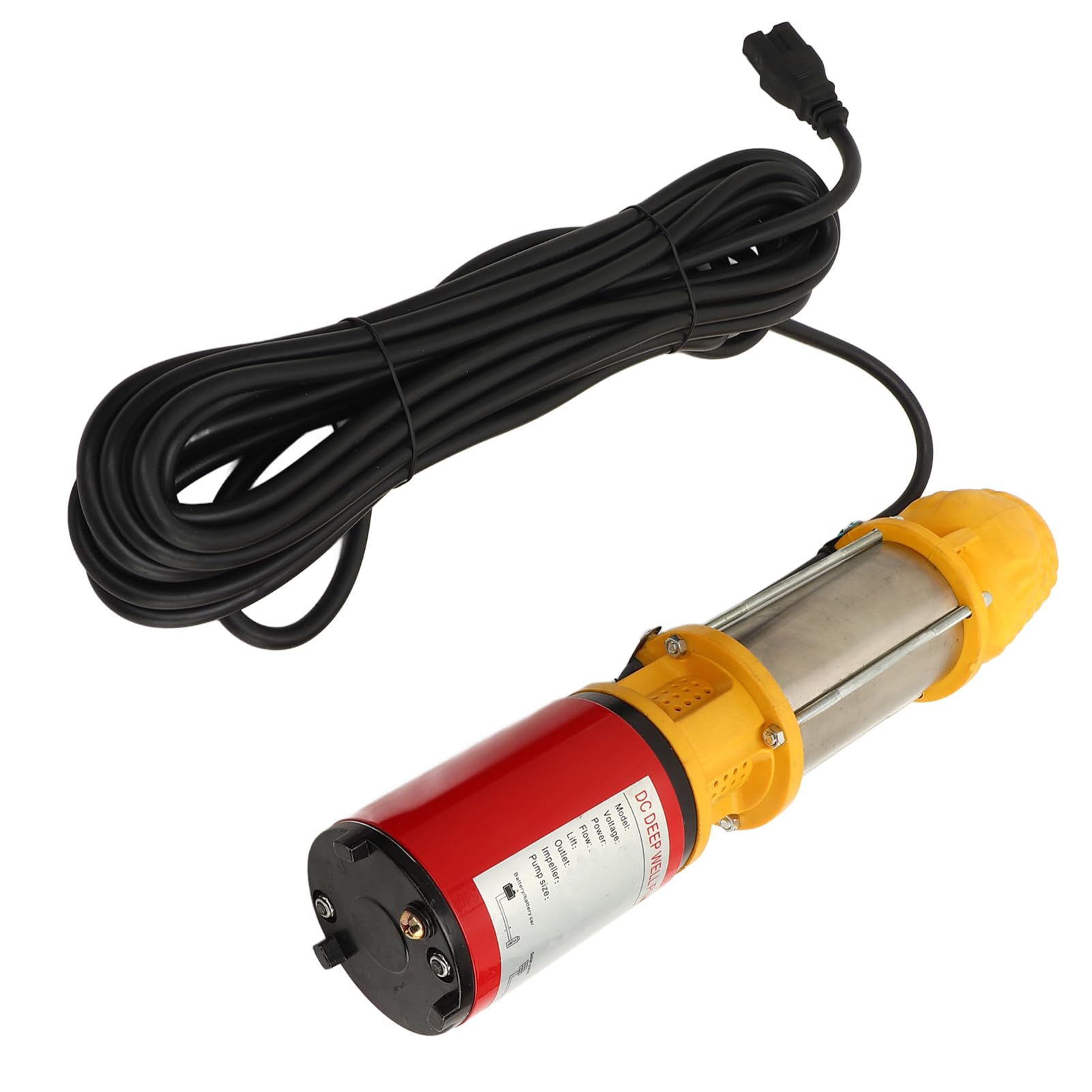 Bomba Solar de Pozo Profundo de 12V y 250W, Bomba de Agua de CC de 5m³/h de Elevación de 8m con 3 Juntas de 1 Pulgada, 1,5 Pulgadas y 2 Pulgadas para Jardines de Riego Agrícola