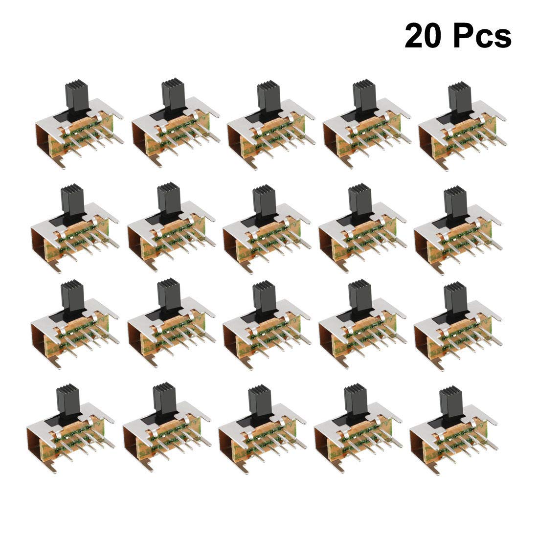 20 interruptores de deslizamiento horizontal DP3T 2P3T 8 terminales PCB panel Latching