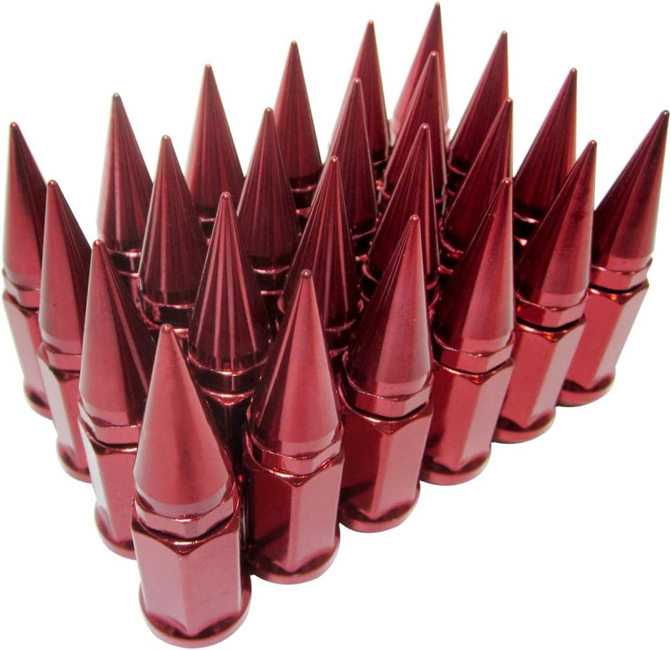24 pc M1/2-20 Universal 2pc Extended Spike Lug Nut Conical Seat Hex 3/4
