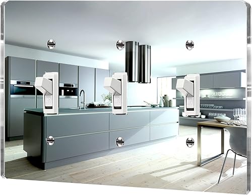 Placa de pared con interruptor de espejo plateado, 4 unidades, placa de pared de acrílico duradero, placa decorativa de pared dúplex