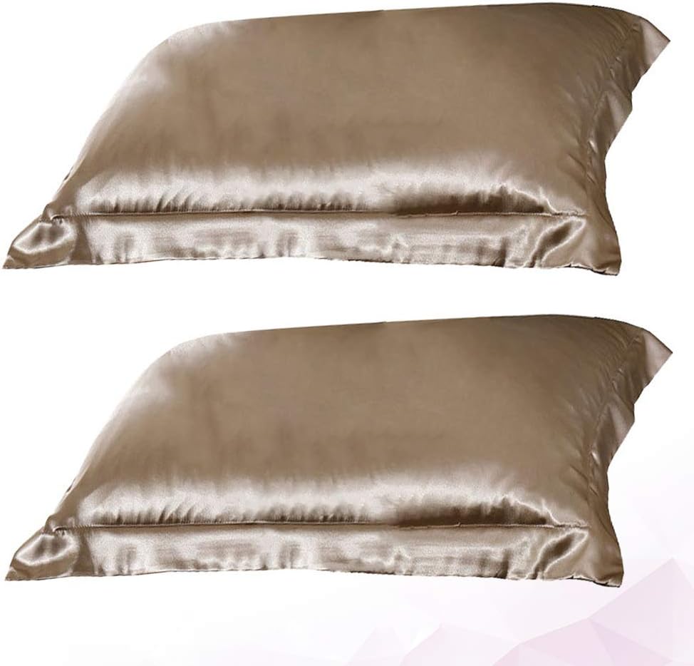 GARNECK 1Pair Envelope Pillow Covers Mulberry Silk Pillowcase Plain Color Pillow Slip for Bedding Pillows Cushion Ptotectors (Golden) : Sports & Outdoors