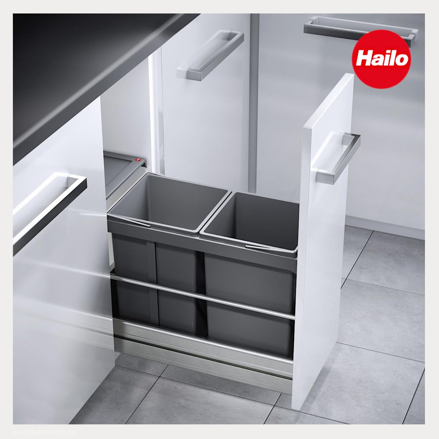 Hailo AS Tandem 15/15 dunkelgrau - 3669001 Einbau Abfallsammler