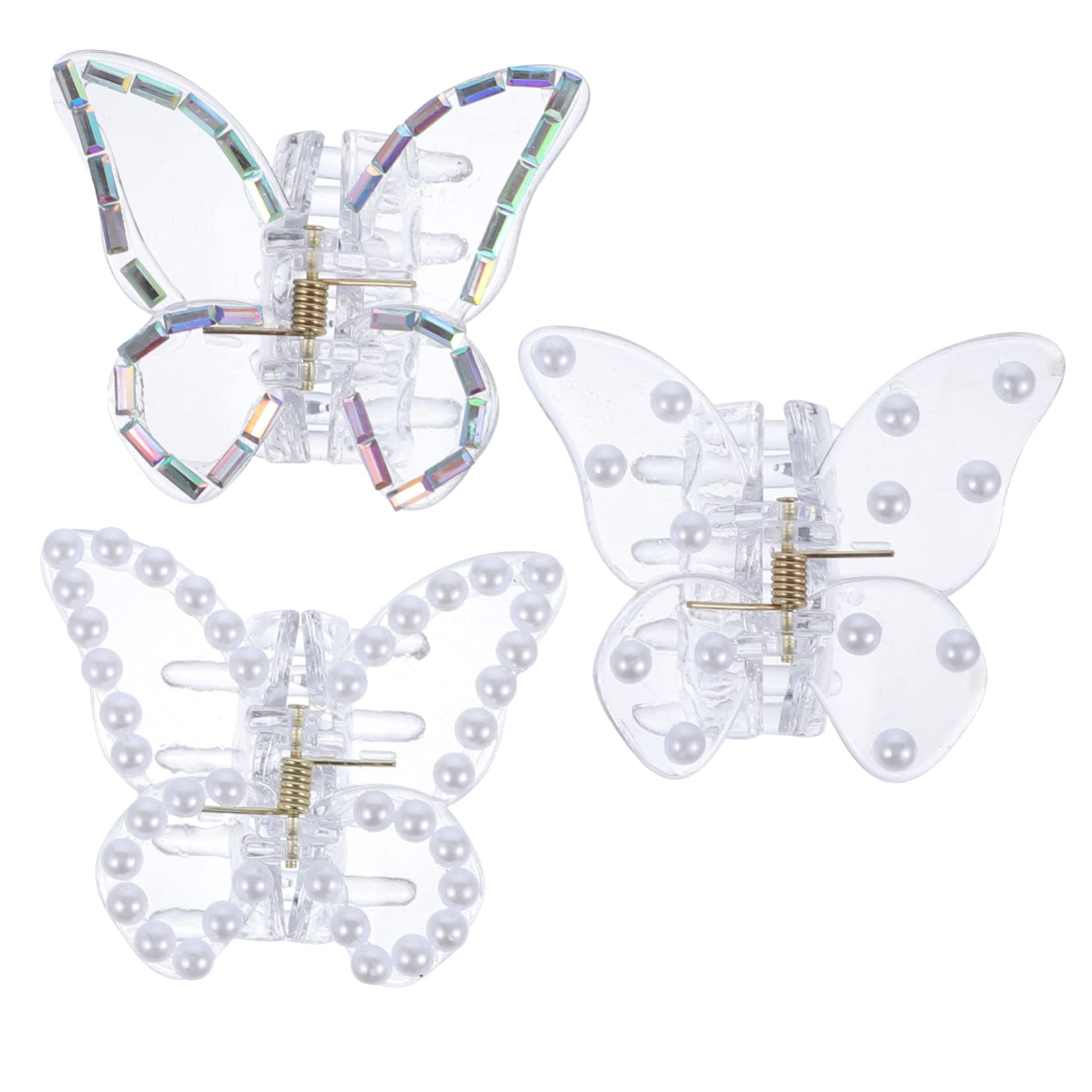 FRCOLOR 12 Pz Fermaglio per a farfalla con strass accessori per con perle donna fermaglio per di perle barrette forcine molletta fermagli per lunghi clip