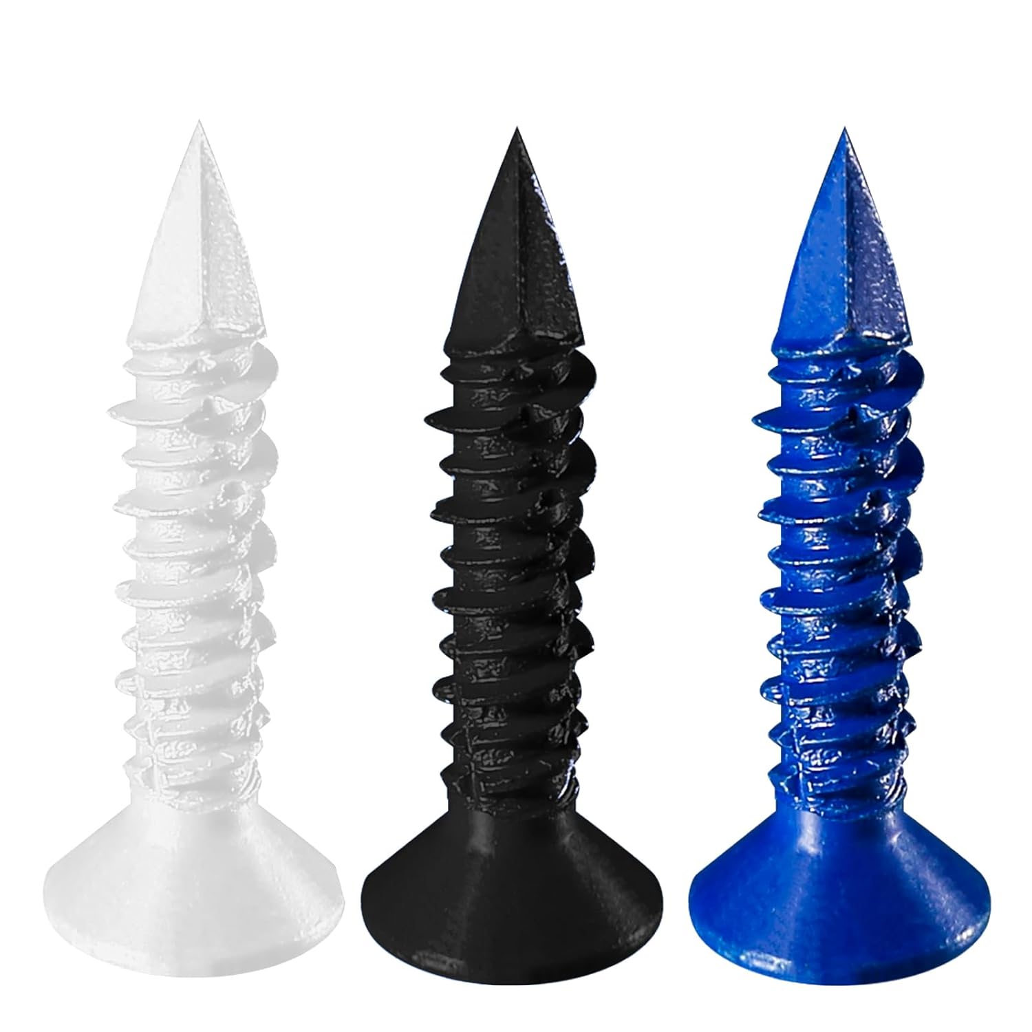 Wensilon(105 PCS) 3/16" Concrete Screw Anchor Kit Blue/Black/White Flat Head for Anchoring to Masonry, Block or Brick Stucco