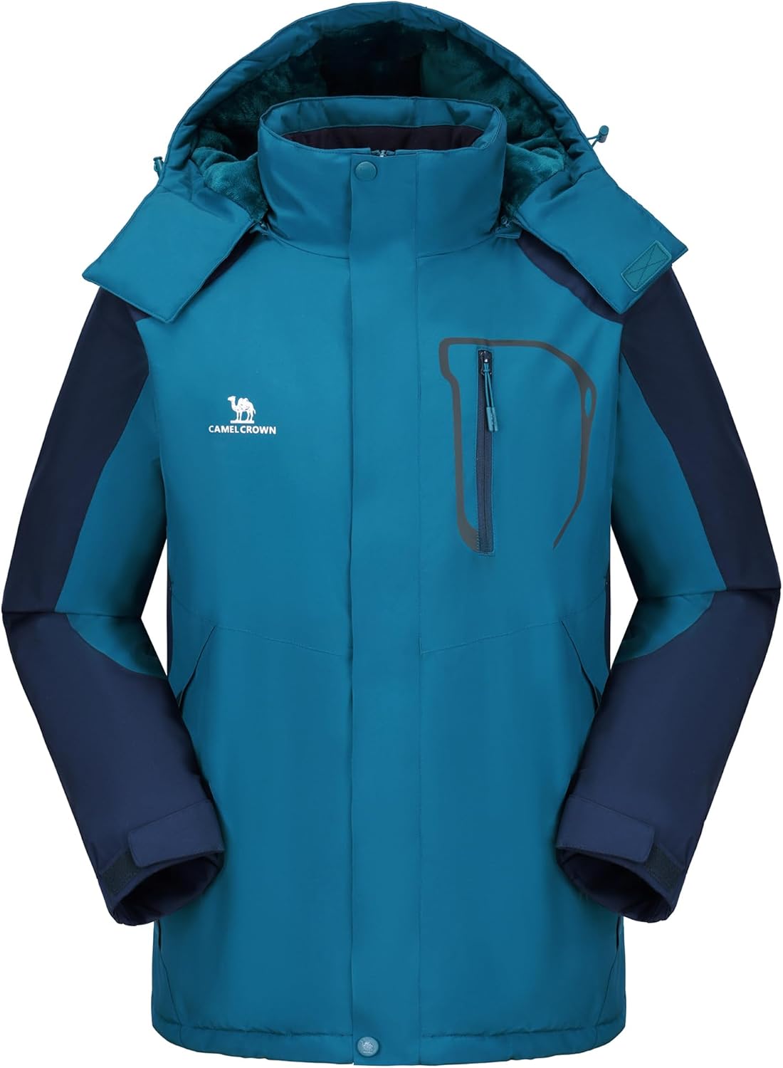 CAMELSPORTS Mens Winter Jacket Waterproof Warm Snow Ski Jackets Faux Fur Fleece Rain Coats with Removable Hood CAMELSPORTS Mens Winter Jacket Waterproof Warm Snow Ski Jackets Faux Fur Fleece Rain Coats with Removable Hood