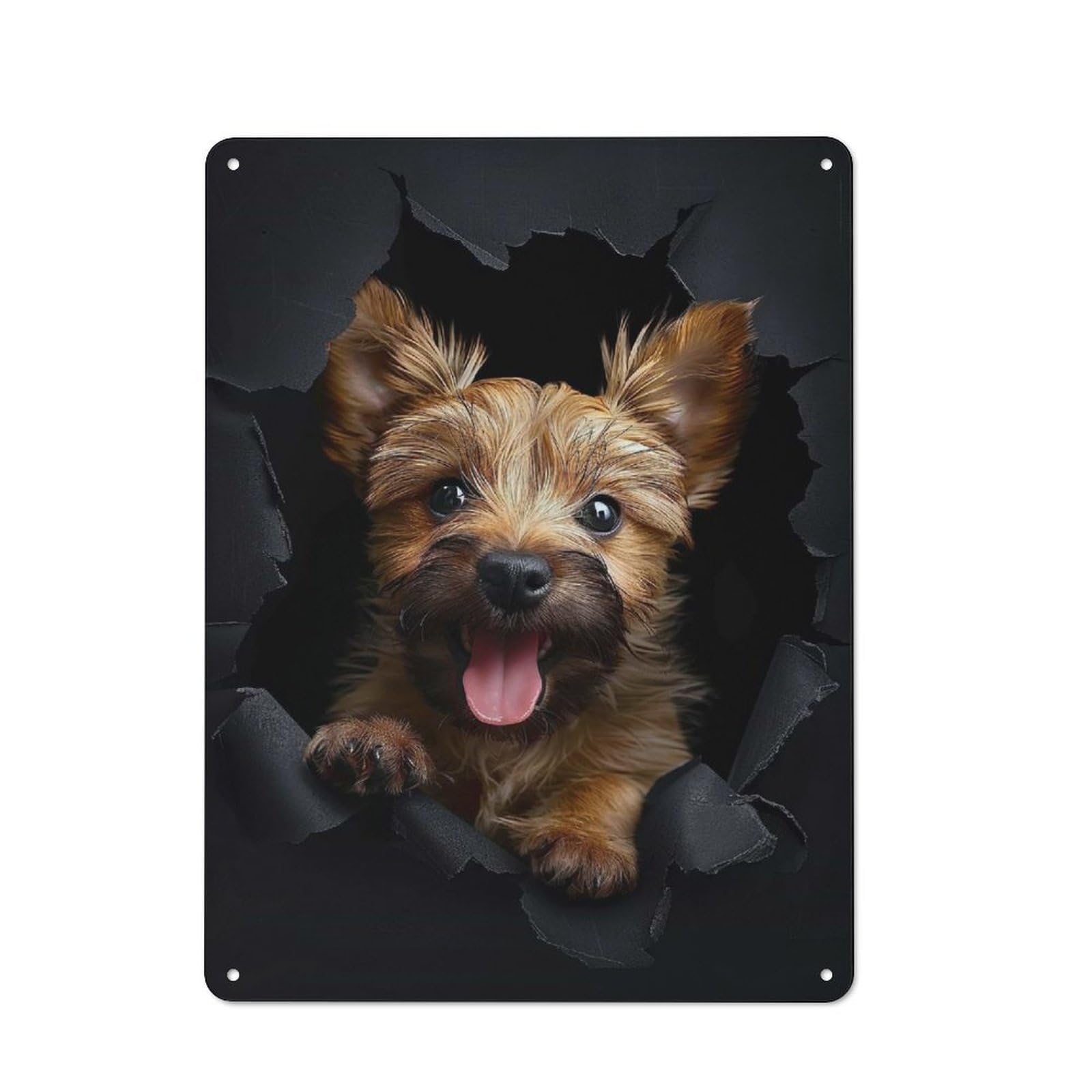 Junmoney Style-18 Metal Wall Sign 40X30cm Featuring Norwich Terrier For Café Or Home Bar, A Decorative Gift For A Newly Furnished Café And Home Bar