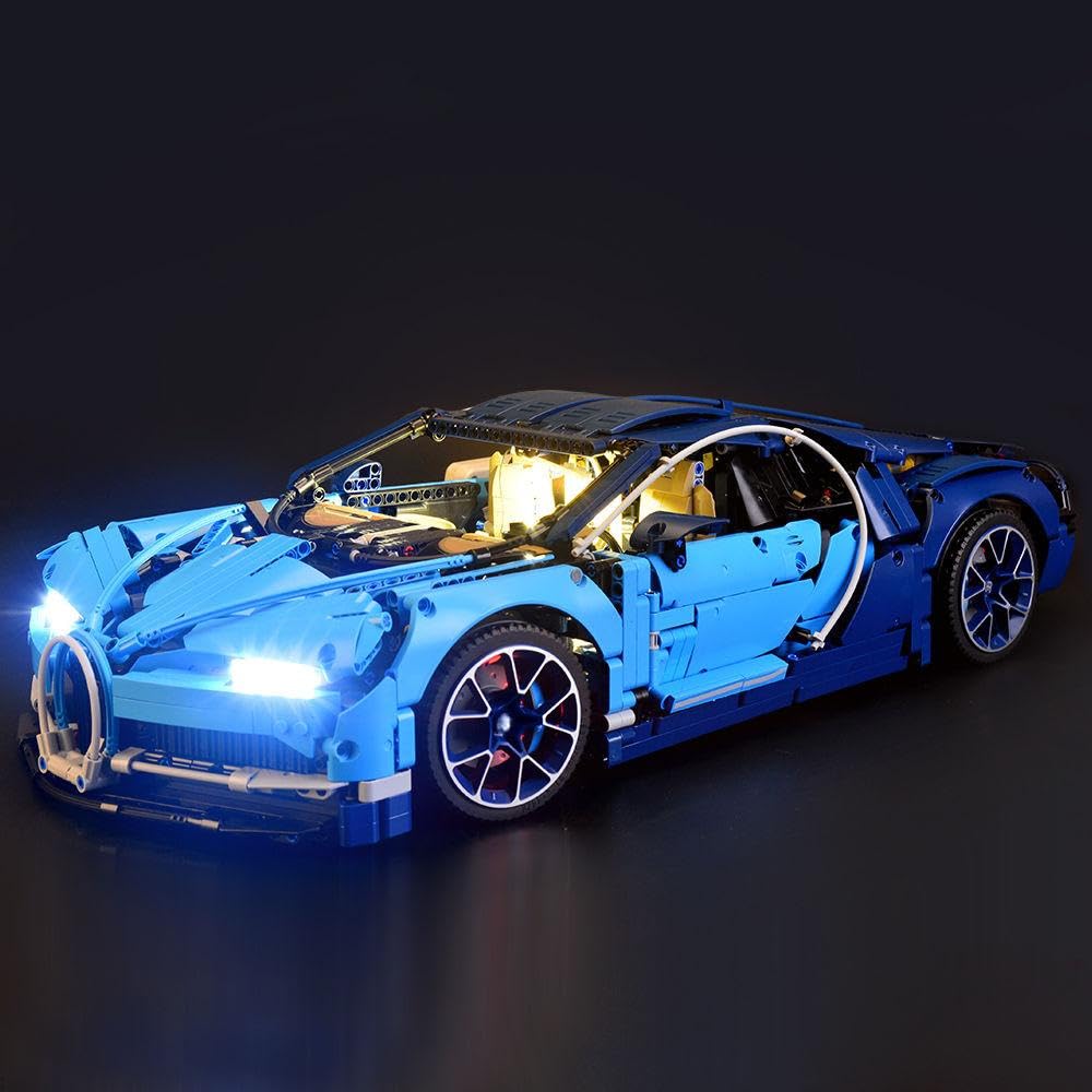 Upgraded Version LED Light kit for Technic Bugatti Chiron - Compatible with Lego 42083 Race Car Building Model (Model Set Not Included)