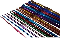 Kit Com 14 Agulhas De Crochê Cabo De Alumínio